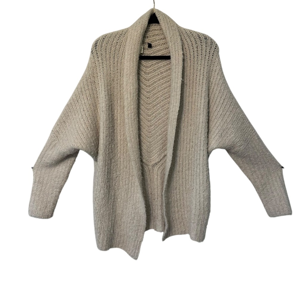 Anthropologie Sleeping On Snow Beige Oversized Shawl Collar Knit Cardigan‎ XS